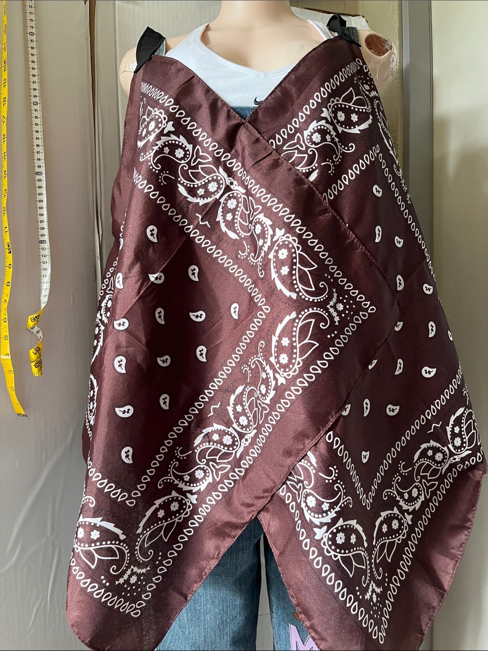 Brown Paisley Bandana Print Satin Cami Top. Please check measurements for sizing